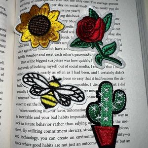 Patch collection Sunflower , rose , cactus  & Bumblebee